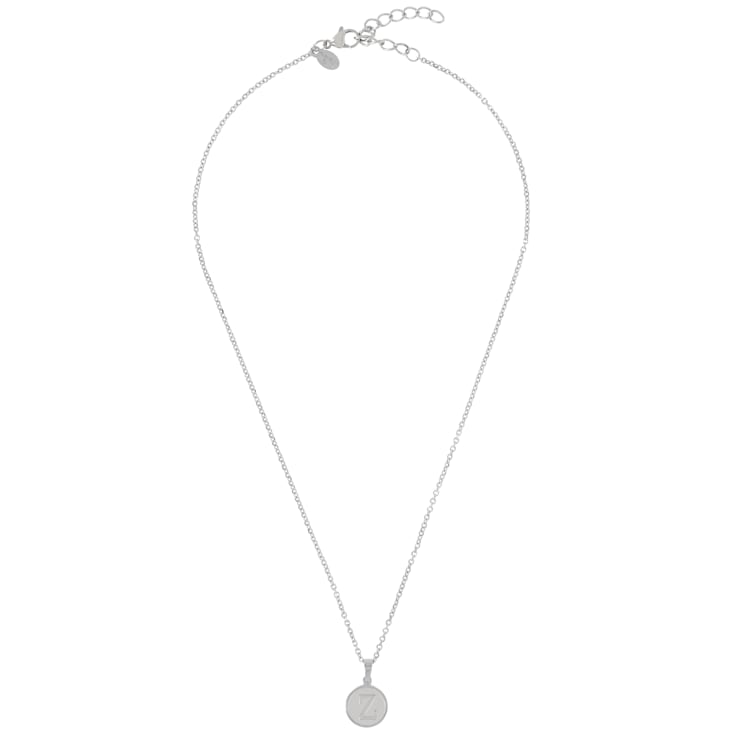 Initial Z Charm Pendant Necklace In Silver-Tone