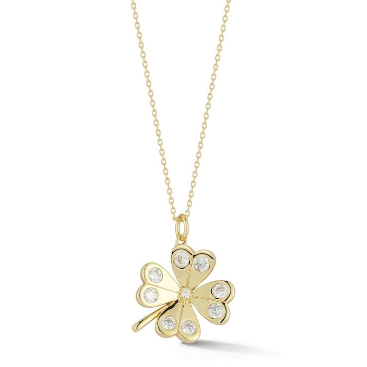Rachel Zoe CZ Four Leaf Clover Pendant Necklace in 14K Gold Over
Sterling Silver