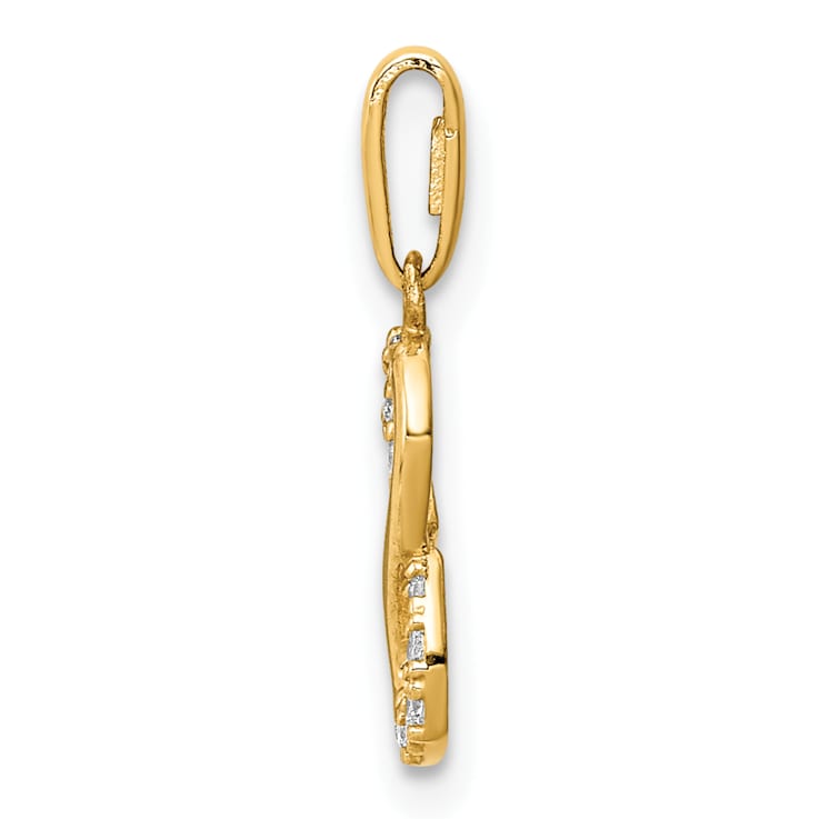 14K Yellow Gold Cubic Zirconia Infinity Symbol Pendant