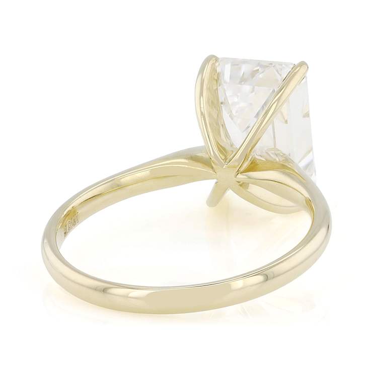 Lab-Grown Diamond Emerald-Cut Solitaire Ring In 14K Gold 5.00ct
