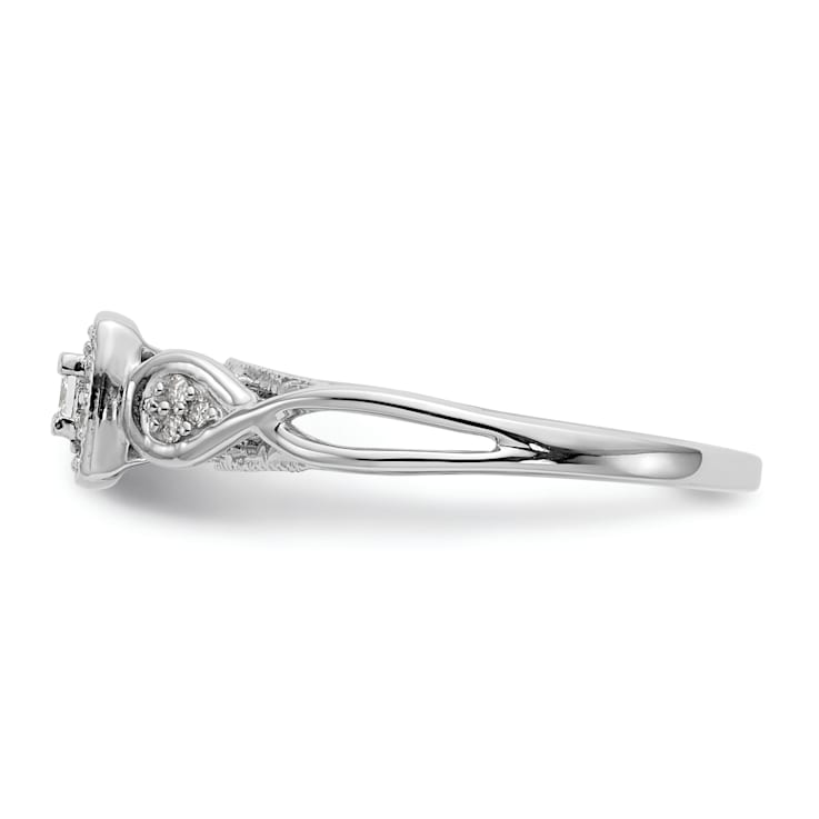 Rhodium Over 14K White Gold First Promise Diamond Promise/Engagement
Ring 0.20ctw
