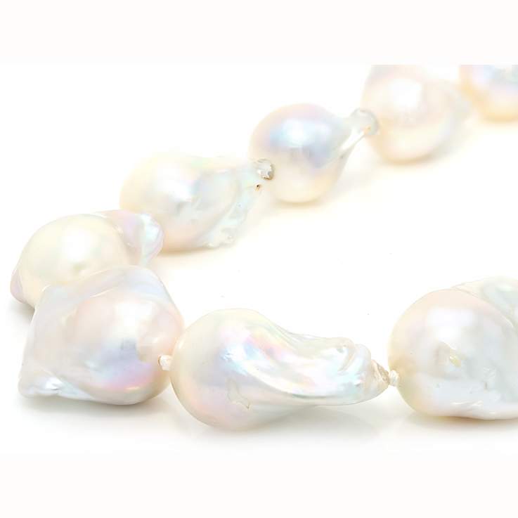 Baroque Freshwater Pearl Strand Necklace In Sterling Silver