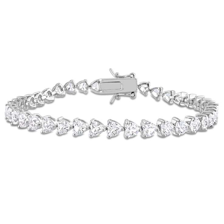 Created White Sapphire Sterling Silver Bracelet 10ctw