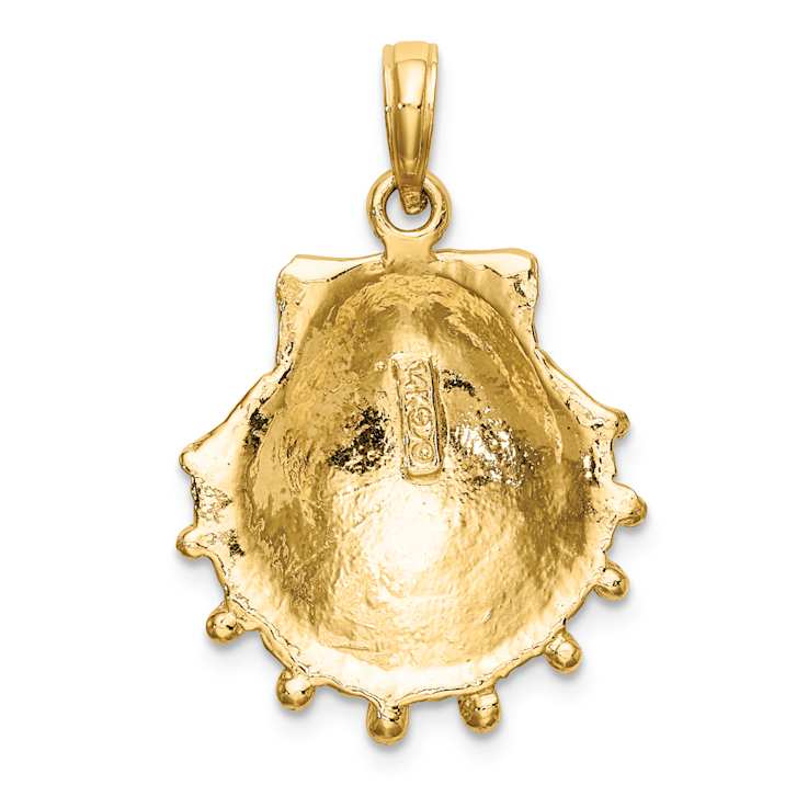 10K Yellow Gold Textured Lions Paw Shell Charm