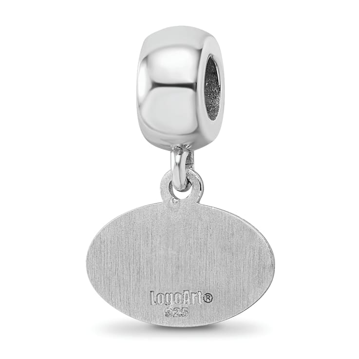 Sterling Silver Rhodium-plated LogoArt University of Georgia XS Dangle Bead