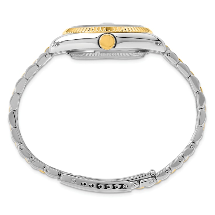 Men's Charles Hubert IP-plated Two-tone Black Dial Watch