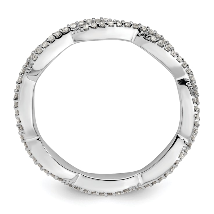 Sterling Silver Stackable Expressions Polished Diamond Ring 0.264ctw