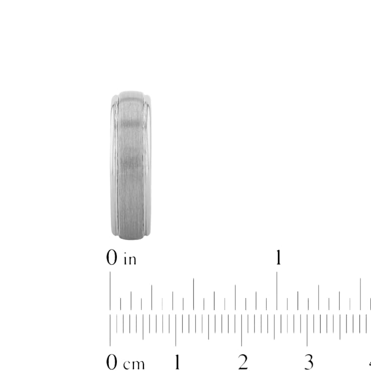 Robert Alton Men's Brushed 7mm Band Ring In Tungsten