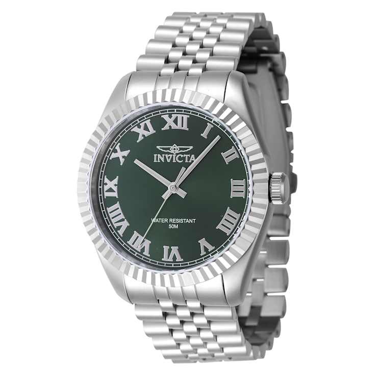 Invicta Specialty 43mm Green Dial Stainless Steel Quartz Watch