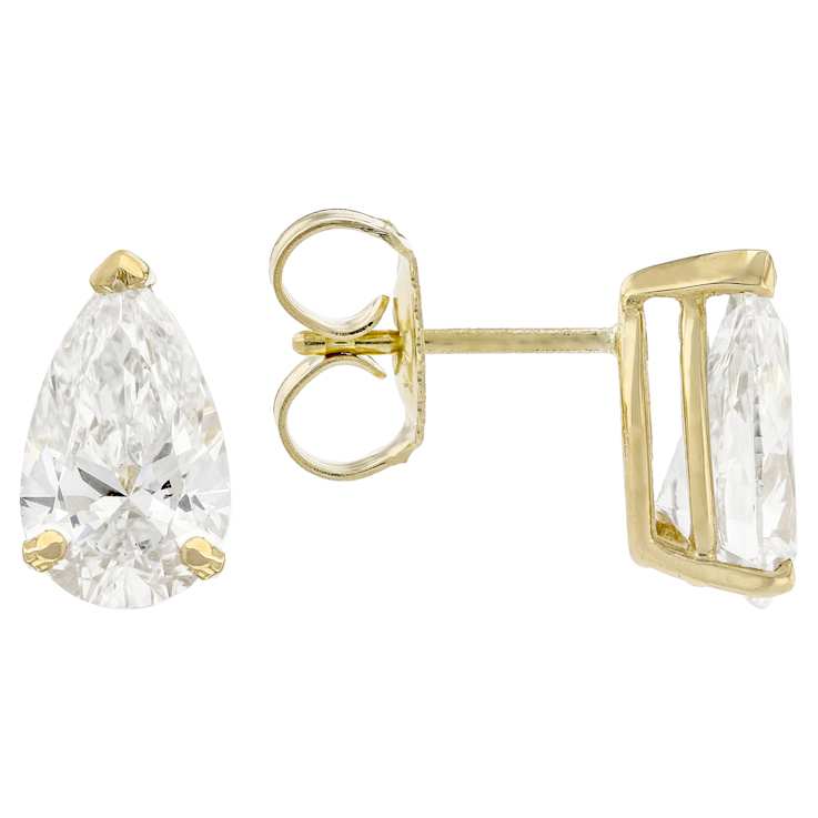 Lab-Grown Diamond Pear Shape Martini Stud Earrings In 14K Gold 3.00ctw