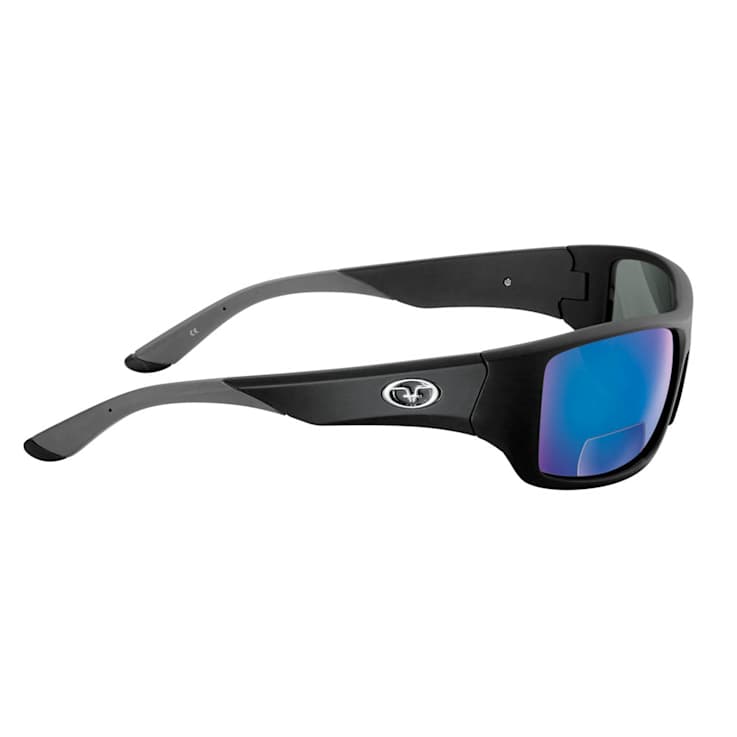 Flying Fisherman Triton Polarized Sunglasses Matte Black Frame/Blue
Mirror Bifocal Reader +2.50 Lens