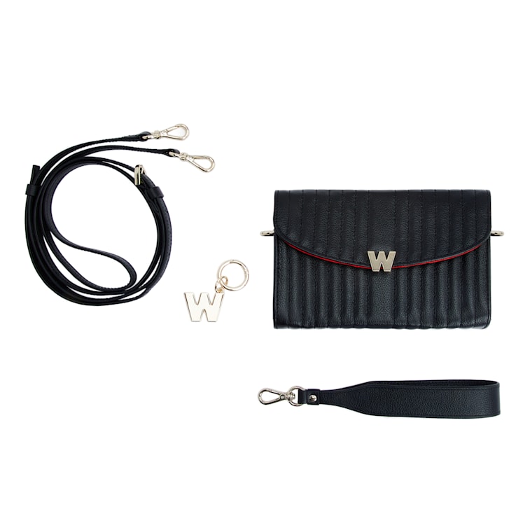 Mimi Black Crossbody Bag with Wristlet