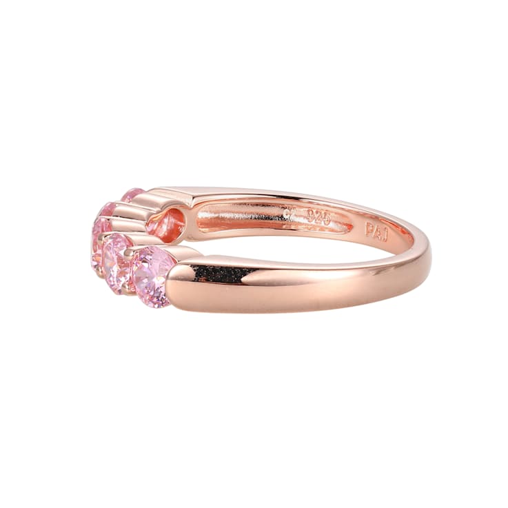 Pink Cubic Zirconia 18k Rose Gold Over Sterling Silver Ring 2.16ctw