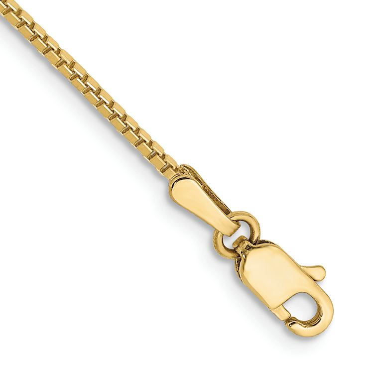 10k Yellow Gold Box Link Anklet