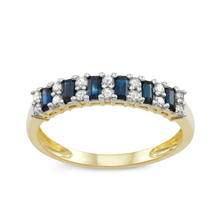 Sapphire with Diamond Accent 10K Yellow Gold Ring 0.51ctw