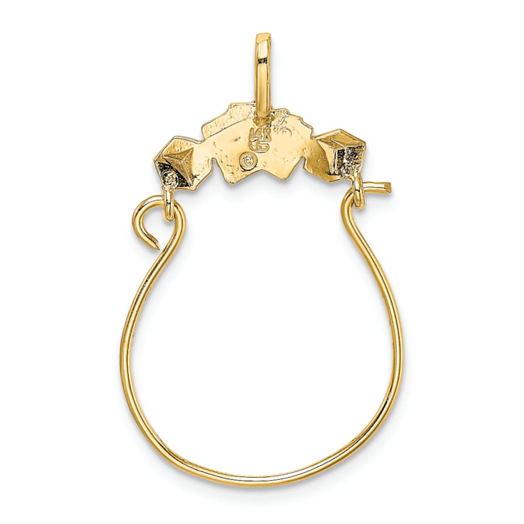 14K Yellow Gold Cards and Dice Charm Holder