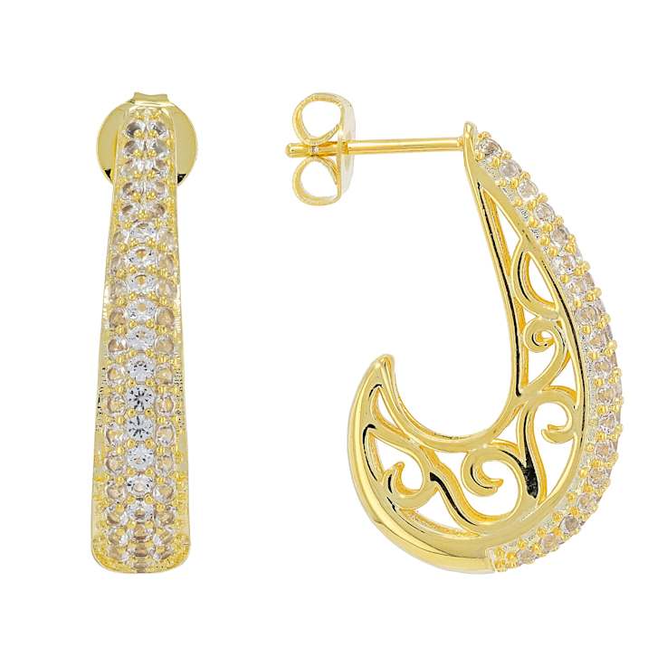 Lab-Created Sapphire J-Hoop Earrings