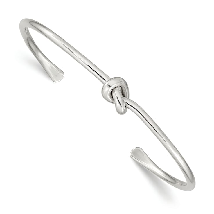 Sterling Silver Polished Knot Cuff Bracelet