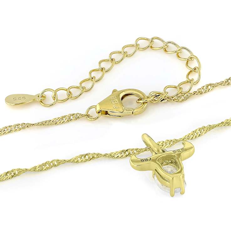 White Zircon Taurus Birthstone Pendant