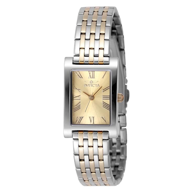 Invicta Angel Roman Numeral Yellow Dial Two-Tone Stainless Steel
Bracelet Quartz Watch 19.5mm