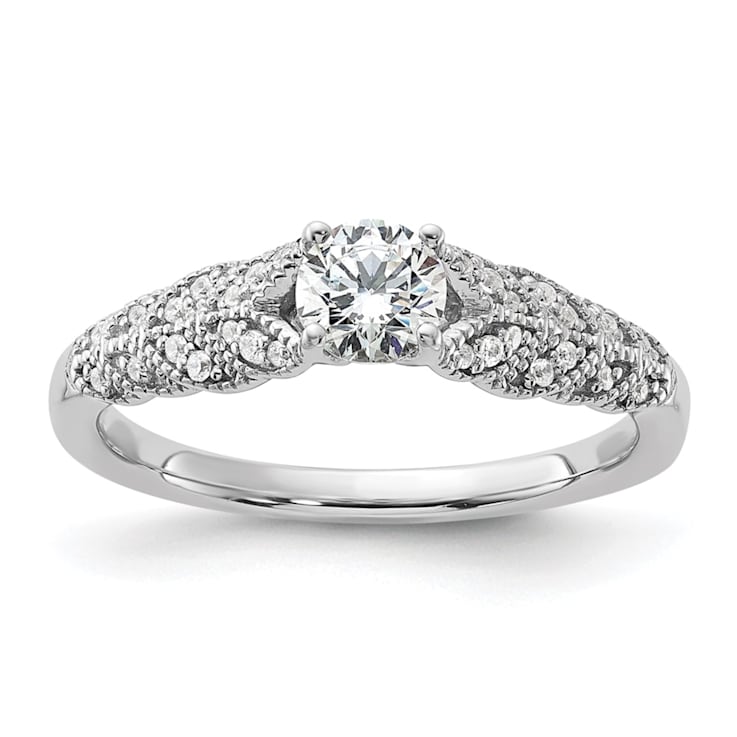 Rhodium Over 10K White Gold Lab Grown Diamond VS/SI GH, Complete
Engagement Ring 0.5ctw