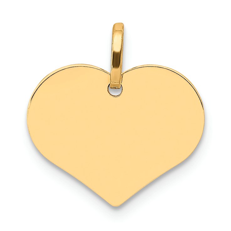 14k Yellow Gold Polished Heart Shaped Disc Pendant