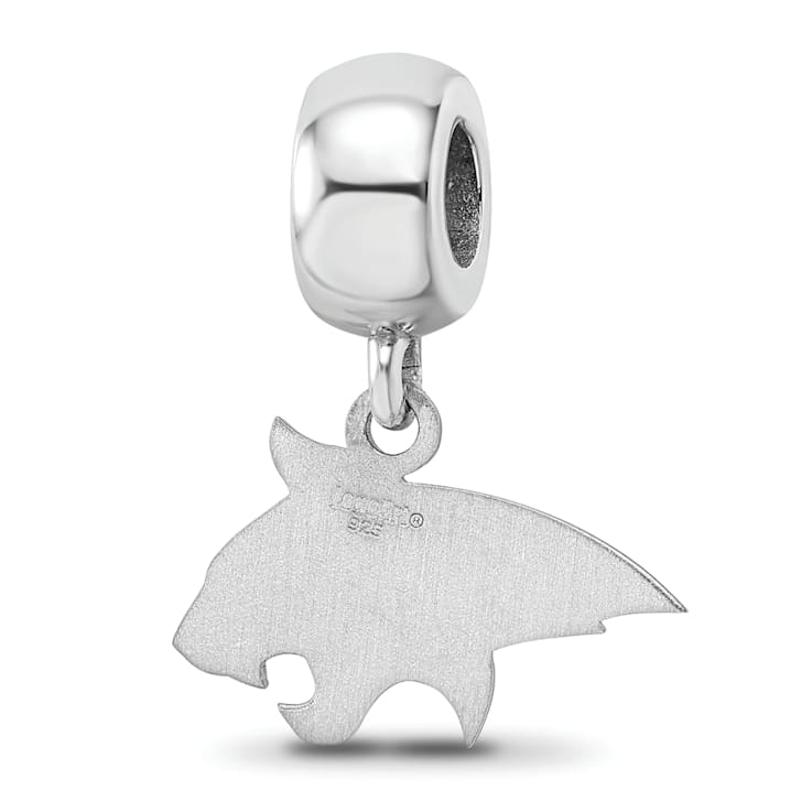 Sterling Silver Rhodium-plated LogoArt Montana State University Small
Dangle Bead