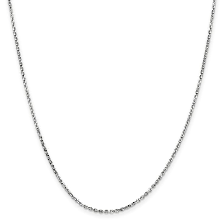 14K White Gold 1.65mm Diamond-cut Cable Chain Necklace