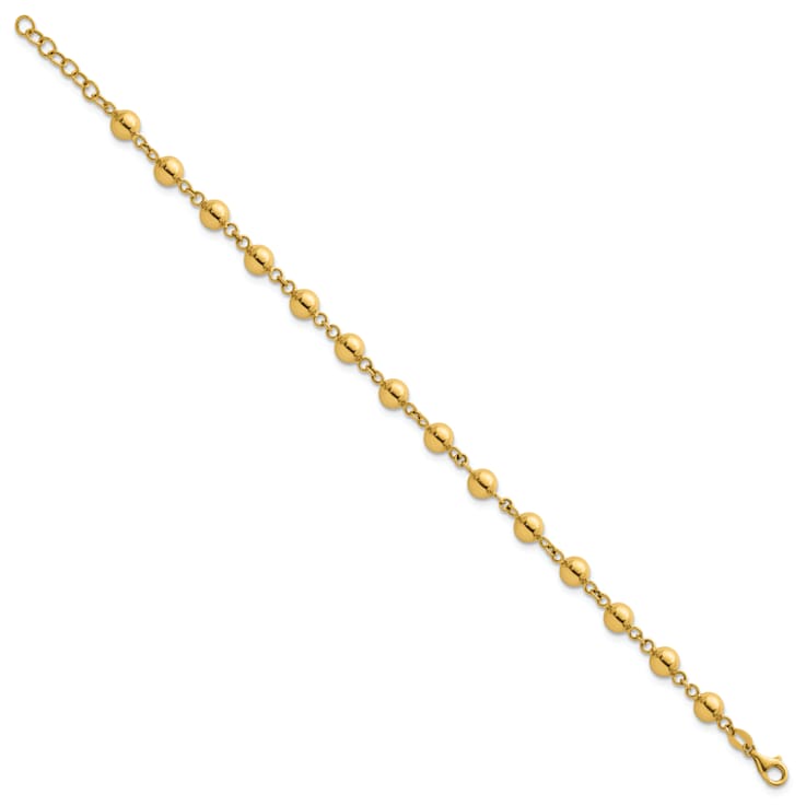14K Yellow Gold 6mm Bead 7.5-inch Bracelet