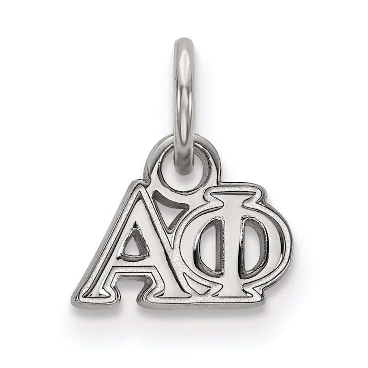 Rhodium Over Sterling Silver LogoArt Alpha Phi Extra Small Pendant