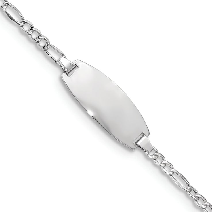 14k Yellow Gold Oval Figaro Link ID Bracelet