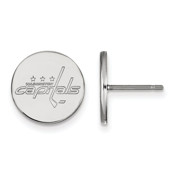 Rhodium Over Sterling Silver NHL Washington Capitals LogoArt Extra Small
Post Earrings