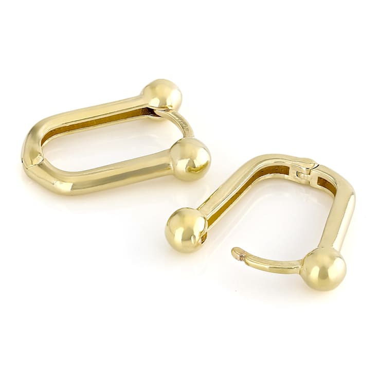 Stirrup Link Drop Earrings In 18k Gold Over Sterling Silver
