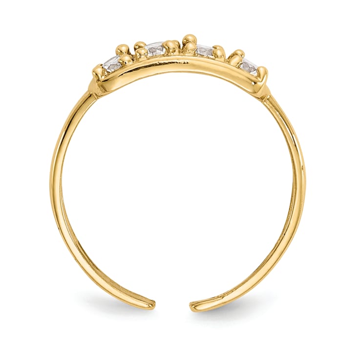 14K Yellow Gold CZ Toe Ring 0.015ctw minimum