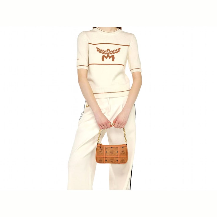 MCM Mini Aren in Cognac Shoulder Handbag