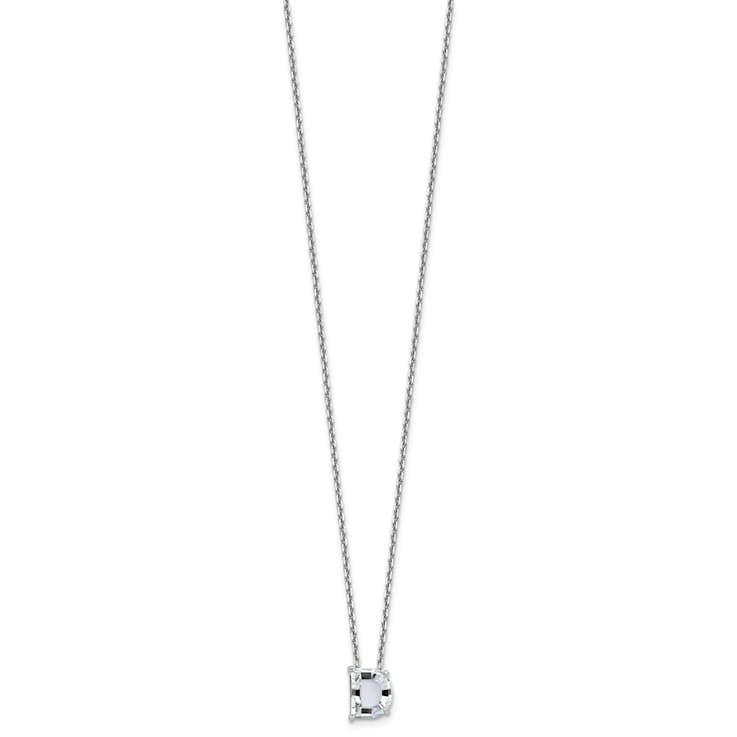 White Lab-Grown White Diamond F VS 14K White Gold "D" Initial
Necklace 2.80ct