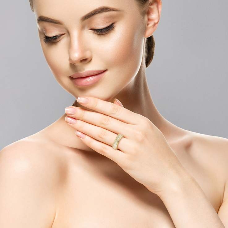 Rachel Zoe Radiant-Cut CZ Bezel Set Eternity Band Ring in 14K Gold Over
Sterling Silver