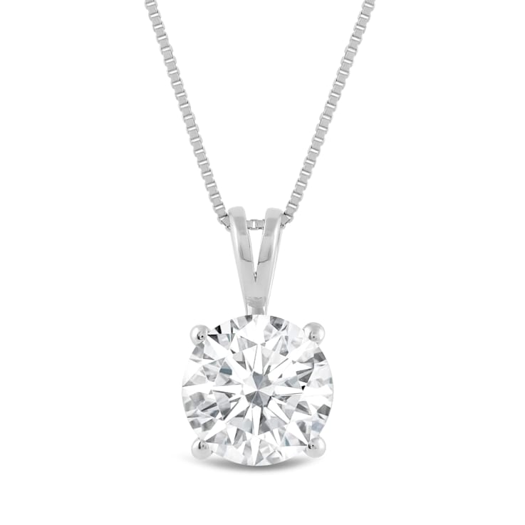 White Cubic Zirconia 14k White Gold Pendant With Chain 2.00ctw
