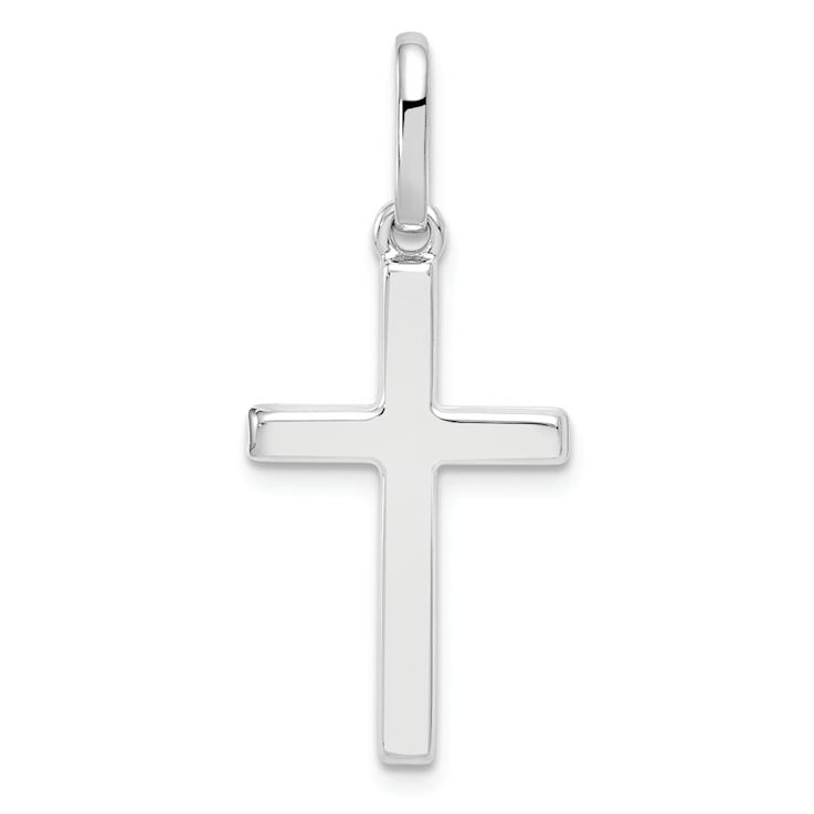Rhodium Over 14k White Gold Cross Pendant