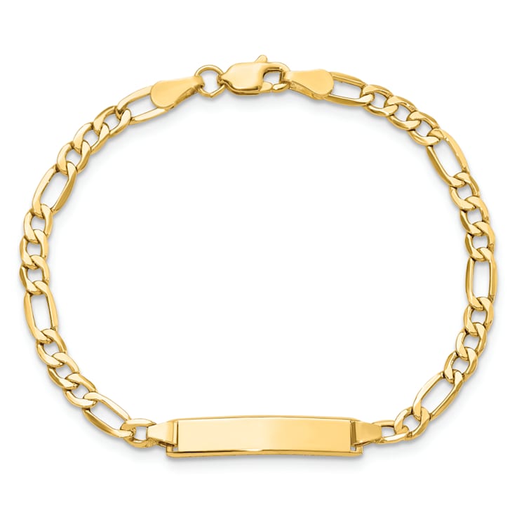 14k Yellow Gold Figaro Link ID Bracelet
