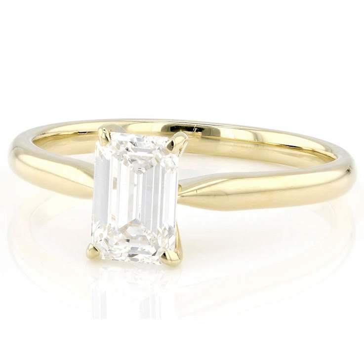Lab-Grown Diamond Emerald-Cut Solitaire Ring In 14K Gold 1.10ct