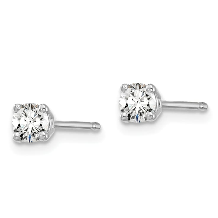 14K White Gold Lab Grown Diamond 1/4ctw Certified VS/SI GH 4 Prong Earrings
