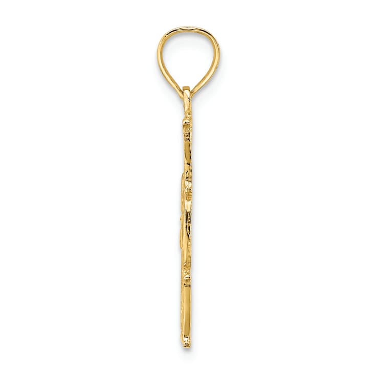 14K Yellow Gold Number 1 MOM Vertical Charm