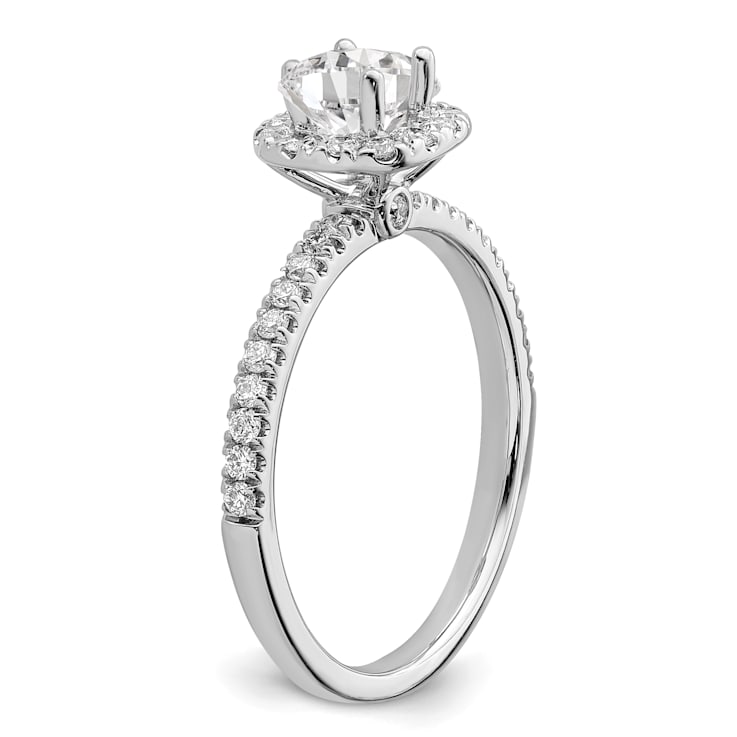 Rhodium Over 14K White Gold Eternal Promise Lab Grown Diamond Halo Ring