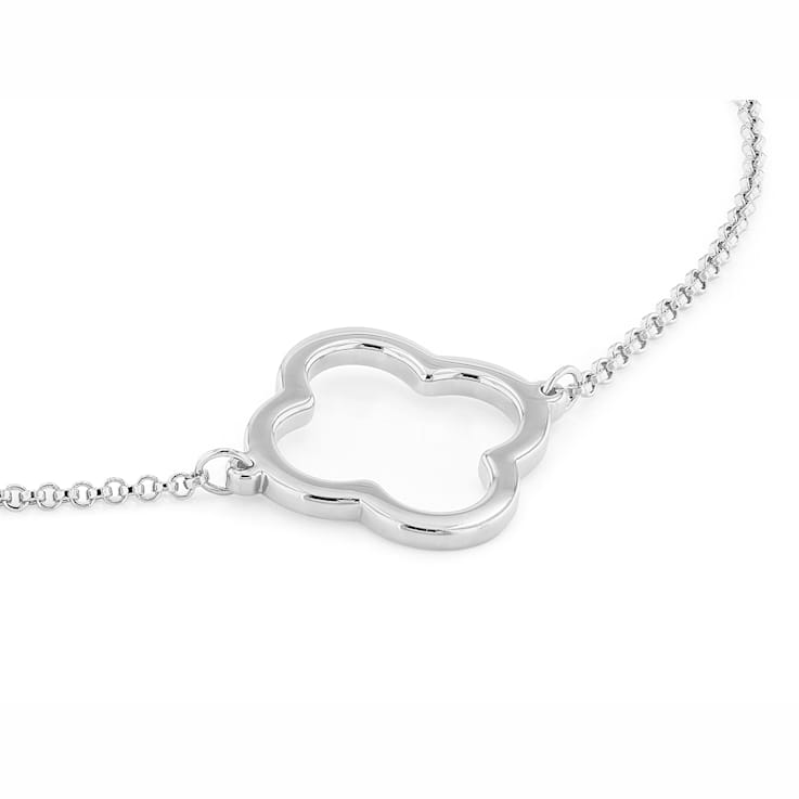 Clover Station Bracelet In Sterling Silver