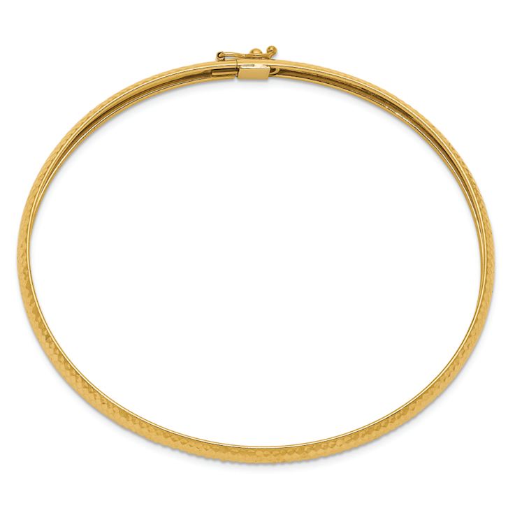10k Yellow Gold 6.15mm Textured Flexible Bangle