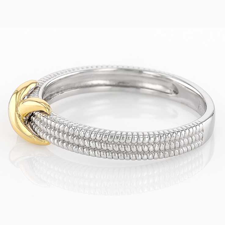 Two-Tone InfInity Band Ring In Sterling And 18K Gold Over Sterling Silver