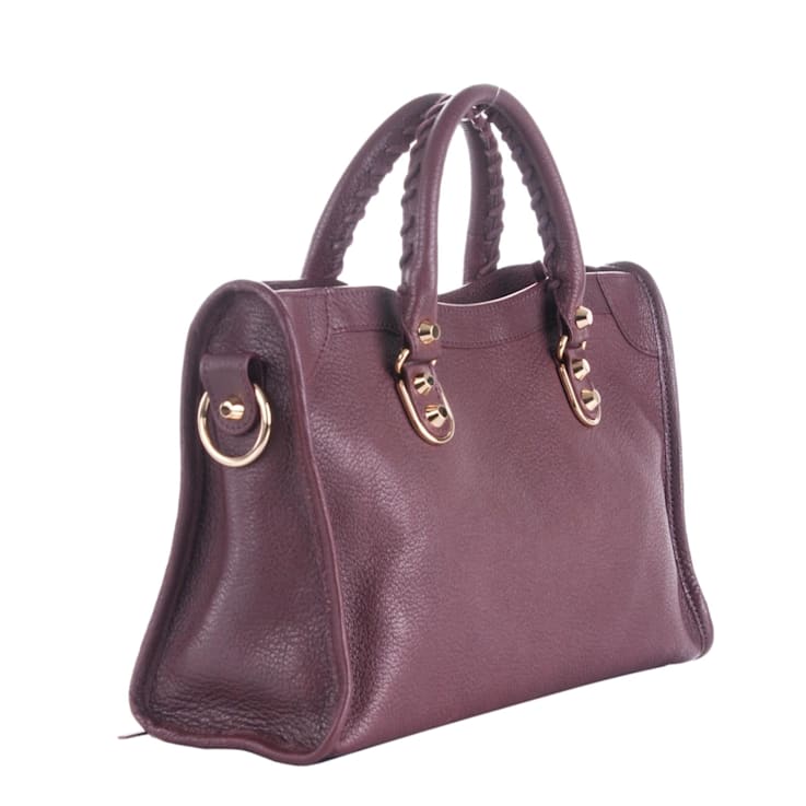 Balenciaga Bordeaux Leather american Small Metallic