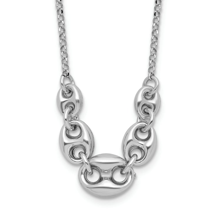 Rhodium Over Sterling Silver 16-inch with 2-inch Extension Necklace