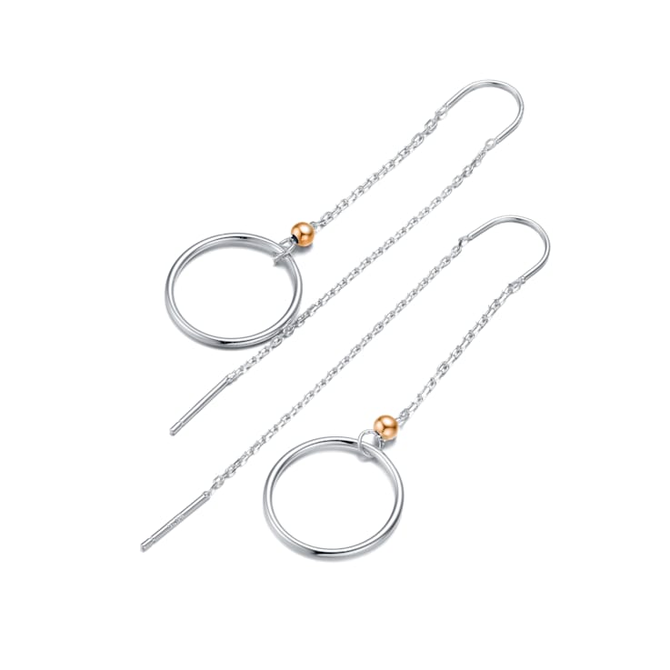Two-Tone Dangle Earrings In Sterling Silver And 18K Rose Gold Over
Sterling Silver